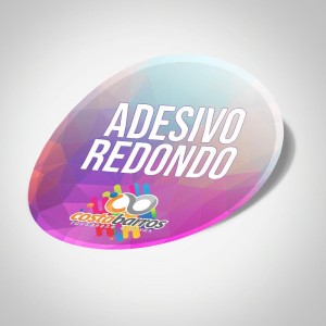 Adesivo Redondo Couche Brilho 80g 48x48mm   Meio Corte Padrão 