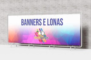 Banner Lona 440G PERSONALIZADO 4x0 Fosco Madeira e cordinha 