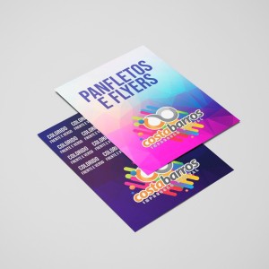 Panfletos e Flyers Couchê 90G  4x0 cores  reto 